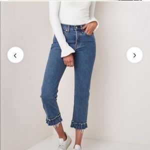 Anthro Levi's Wedgie Fit High Rise Ruffle Jeans